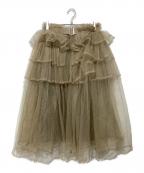 noir kei ninomiyaノワール ケイ ニノミヤ）の古着「3I-S001　チュール ロングスカート」｜ベージュ