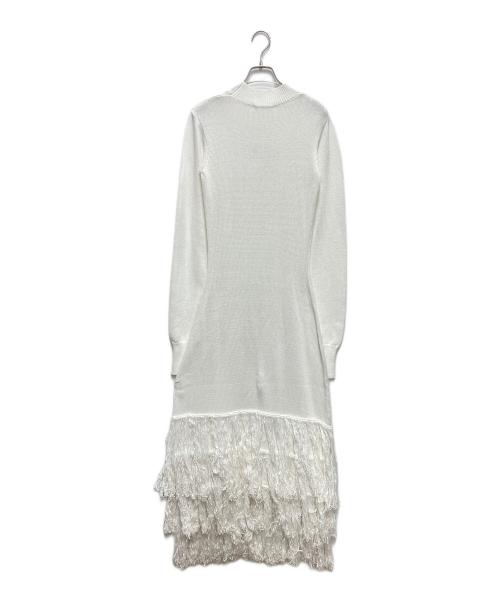 CINOH（チノ）CINOH (チノ) フリンジ ドレス ホワイト サイズ:38の古着・服飾アイテム
