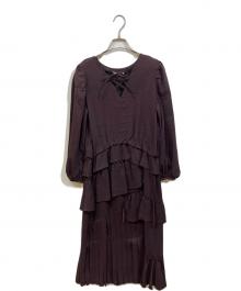 CASA FLINE（カーサフライン）の古着「Iラインイレヘムワンピース」｜ブラウン