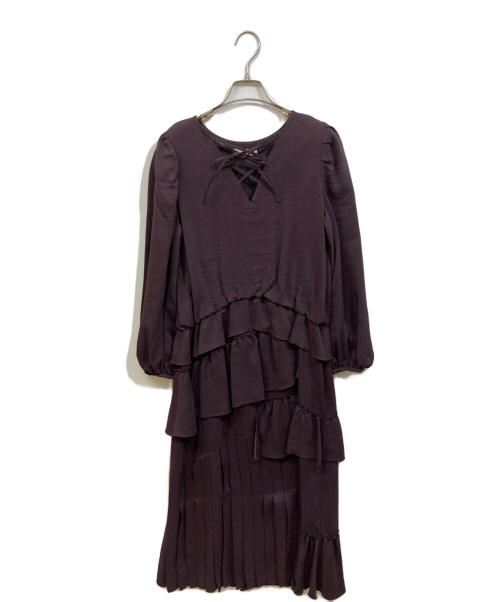 CASA FLINE（カーサフライン）CASA FLINE (カーサフライン) Iラインイレヘムワンピース ブラウン サイズ:	SIZE Freeの古着・服飾アイテム