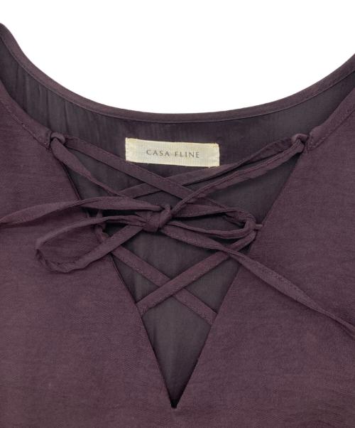 CASA FLINE（カーサフライン）CASA FLINE (カーサフライン) Iラインイレヘムワンピース ブラウン サイズ:	SIZE Freeの古着・服飾アイテム