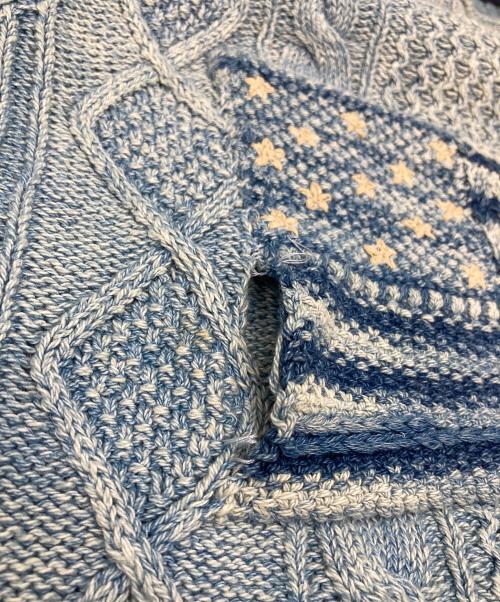 POLO RALPH LAUREN（ポロ・ラルフローレン）POLO RALPH LAUREN (ポロ・ラルフローレン) インディゴ染星条旗ニット　コットンニット ブルー サイズ:Sの古着・服飾アイテム