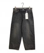 JOURNAL STANDARD relumeジャーナルスタンダード レリューム）の古着「クラフト デニム ワイド ストレート パンツ　25年モデル」｜ブラック