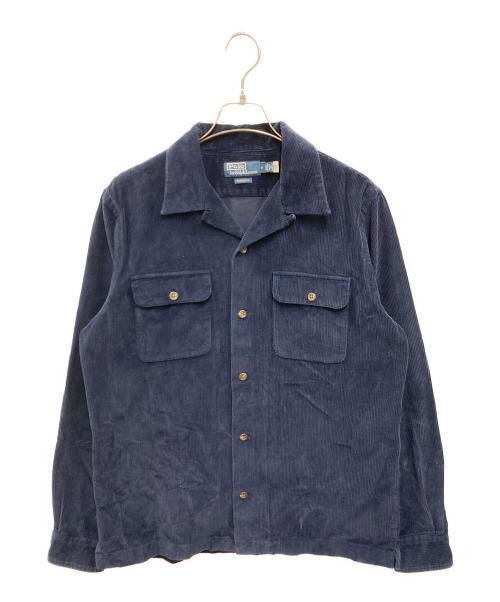 POLO RALPH LAUREN（ポロ・ラルフローレン）POLO RALPH LAUREN (ポロ・ラルフローレン) コーデュロイオープンカラーシャツ ネイビー サイズ:Mの古着・服飾アイテム