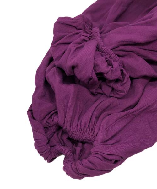 Velnica（ヴェルニカ）Velnica (ヴェルニカ) ベロア切替ギャザースリーブワンピース パープル サイズ:下記参照の古着・服飾アイテム