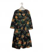 Velnicaヴェルニカ）の古着「フラワープリントカシュクールワンピース」｜ブラック