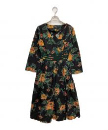 Velnica（ヴェルニカ）の古着「フラワープリントカシュクールワンピース」｜ブラック