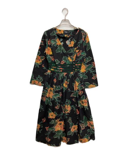 Velnica（ヴェルニカ）Velnica (ヴェルニカ) フラワープリントカシュクールワンピース ブラック サイズ:freeの古着・服飾アイテム
