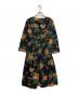 Velnica（ヴェルニカ）の古着「フラワープリントカシュクールワンピース」｜ブラック