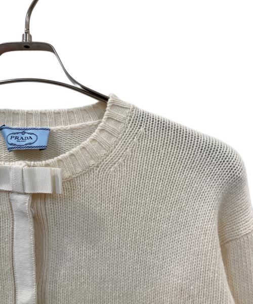 PRADA（プラダ）PRADA (プラダ) ウールカシミヤカーディガン アイボリー サイズ:36の古着・服飾アイテム