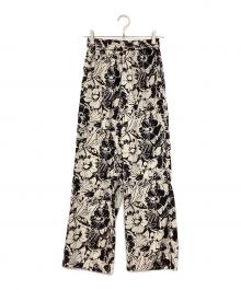 JOURNAL STANDARD relume（ジャーナルスタンダード レリューム）の古着「コントラストフラワープリントパンツ」｜アイボリー×ブラック