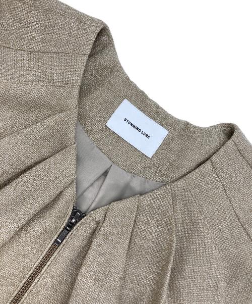 STUNNING LURE（スタニングルアー）STUNNING LURE (スタニングルアー) メランジリネンブルゾン ベージュ サイズ:2の古着・服飾アイテム