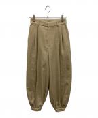 STUNNING LUREスタニングルアー）の古着「rメランジリネンボリュームパンツ」｜ベージュ