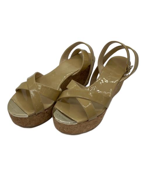 JIMMY CHOO（ジミーチュウ）JIMMY CHOO (ジミーチュウ) ウェッジソールサンダル ベージュ サイズ:36の古着・服飾アイテム