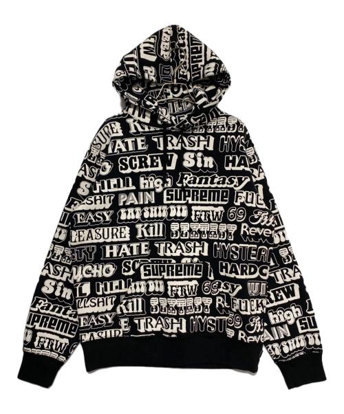 SUPREME（シュプリーム）Supreme (シュプリーム) Hysteric Glamour (ヒステリックグラマー) Text Hooded Sweatshirt ブラック サイズ:Mの古着・服飾アイテム