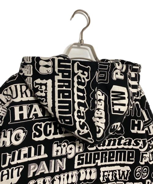 SUPREME（シュプリーム）Supreme (シュプリーム) Hysteric Glamour (ヒステリックグラマー) Text Hooded Sweatshirt ブラック サイズ:Mの古着・服飾アイテム
