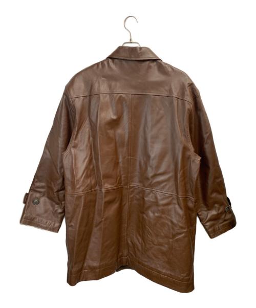 Paul Smith London（ポールスミスロンドン）Paul Smith London (ポールスミスロンドン) レザーカーコート ブラウン サイズ:Lの古着・服飾アイテム