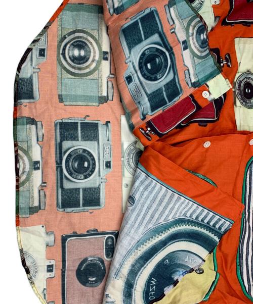 Paul Smith London（ポールスミスロンドン）Paul Smith London (ポールスミスロンドン) カメラプリントシャツ オレンジ サイズ:Lの古着・服飾アイテム