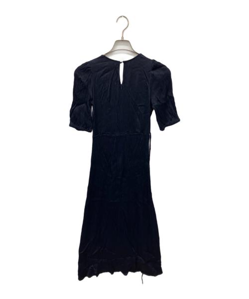 FRAY ID（フレイ アイディー）FRAY ID (フレイ アイディー) サテンカシュクールワンピース ネイビー サイズ:1の古着・服飾アイテム