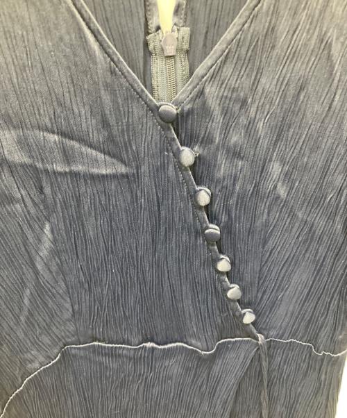 FRAY ID（フレイ アイディー）FRAY ID (フレイ アイディー) サテンカシュクールワンピース ネイビー サイズ:1の古着・服飾アイテム