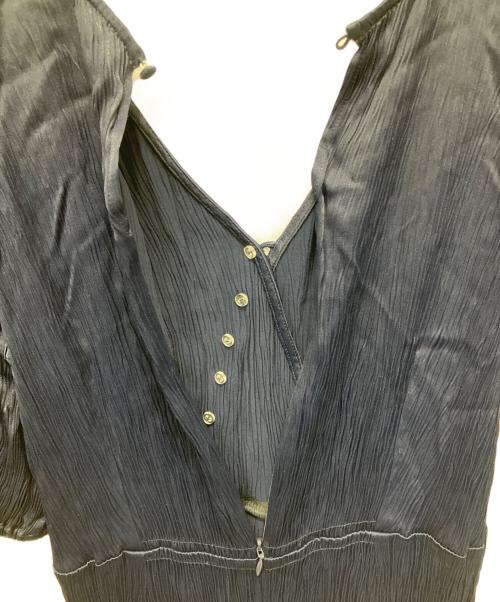 FRAY ID（フレイ アイディー）FRAY ID (フレイ アイディー) サテンカシュクールワンピース ネイビー サイズ:1の古着・服飾アイテム