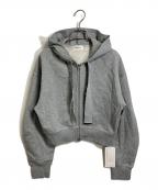 FRAY IDフレイ アイディー）の古着「コンパクトフルジップパーカー　フーディ　ショート丈」｜グレー