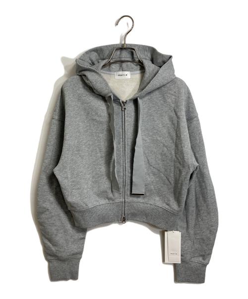 FRAY ID（フレイ アイディー）FRAY ID (フレイ アイディー) コンパクトフルジップパーカー　フーディ　ショート丈 グレー サイズ:FREE 未使用品の古着・服飾アイテム