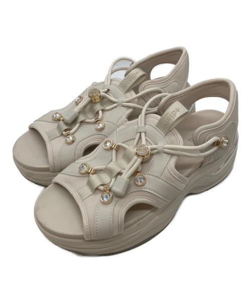 +DIANA（プラスダイアナ）+diana (プラスダイアナ) DRAW CORD SANDALS アイボリー サイズ:23.5cmの古着・服飾アイテム