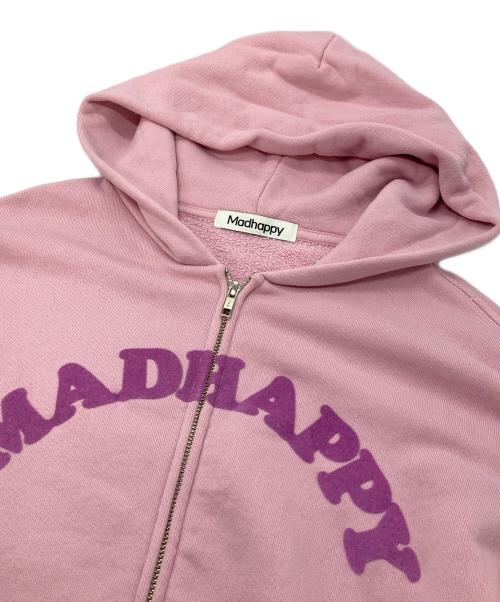 madhappy（マッドハッピー）Madhappy (マッドハッピー) Cooper Midweight Zip Up スウェットパーカー　USA製 ピンク サイズ:XSの古着・服飾アイテム