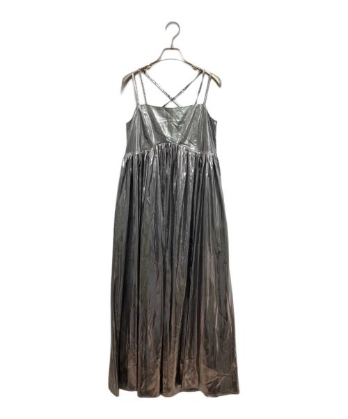 Ameri（アメリ）Ameri (アメリ) MEDI LEATHER LIKE VOLUME CAMI DRESS シルバー サイズ:Sの古着・服飾アイテム