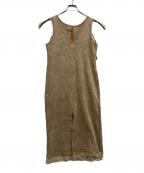 Ameriアメリ）の古着「MEDI 2WAY DENIM LIKE LACE DOCKING DRESS」｜ベージュ
