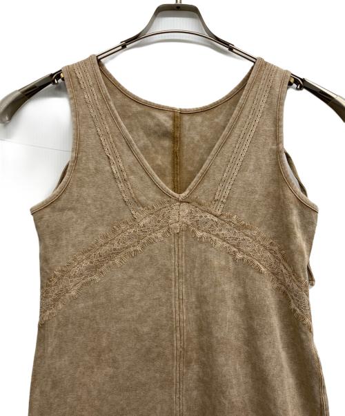 Ameri（アメリ）AMERI (アメリ) MEDI 2WAY DENIM LIKE LACE DOCKING DRESS ベージュ サイズ:Sの古着・服飾アイテム