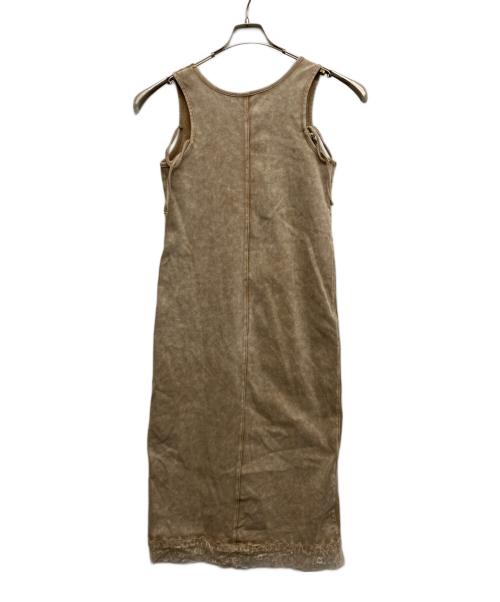 Ameri（アメリ）AMERI (アメリ) MEDI 2WAY DENIM LIKE LACE DOCKING DRESS ベージュ サイズ:Sの古着・服飾アイテム