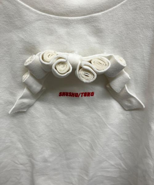 SHUSHU/TONG（シュシュトング）SHUSHU/TONG (シュシュトング) 3DリボンショートTシャツ ホワイト サイズ:10の古着・服飾アイテム