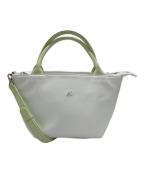 KITAMURAキタムラ）の古着「2WAYハンドバッグ」｜ホワイト×グリーン