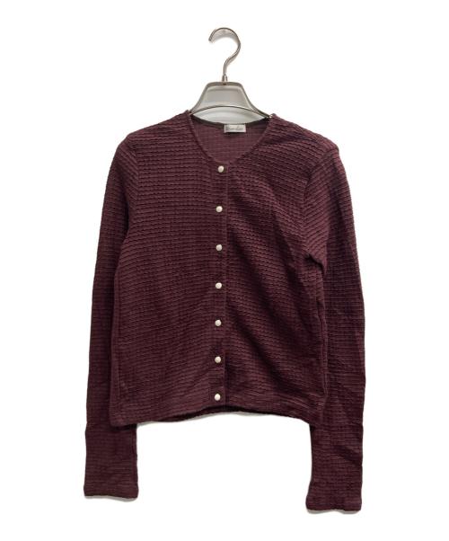 STEVEN ALAN（スティーブンアラン）STEVEN ALAN (スティーブンアラン) ウェイビー ジャージー ショートスリーブ カーディガン バーガンディー サイズ:記載なし（実寸サイズを参照ください）の古着・服飾アイテム