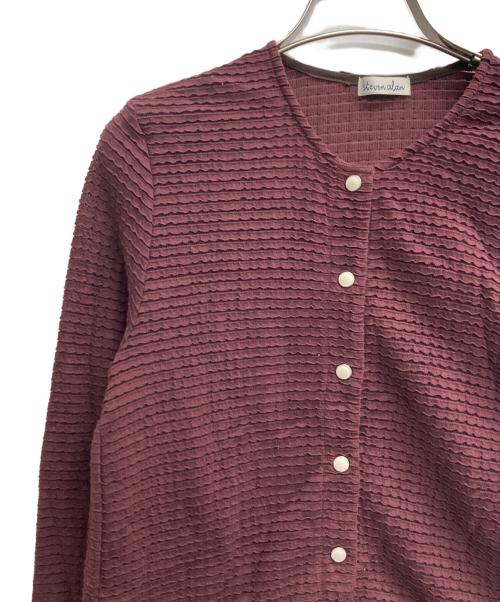 STEVEN ALAN（スティーブンアラン）STEVEN ALAN (スティーブンアラン) ウェイビー ジャージー ショートスリーブ カーディガン バーガンディー サイズ:記載なし（実寸サイズを参照ください）の古着・服飾アイテム