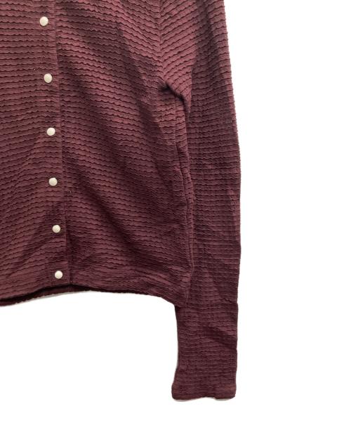 STEVEN ALAN（スティーブンアラン）STEVEN ALAN (スティーブンアラン) ウェイビー ジャージー ショートスリーブ カーディガン バーガンディー サイズ:記載なし（実寸サイズを参照ください）の古着・服飾アイテム