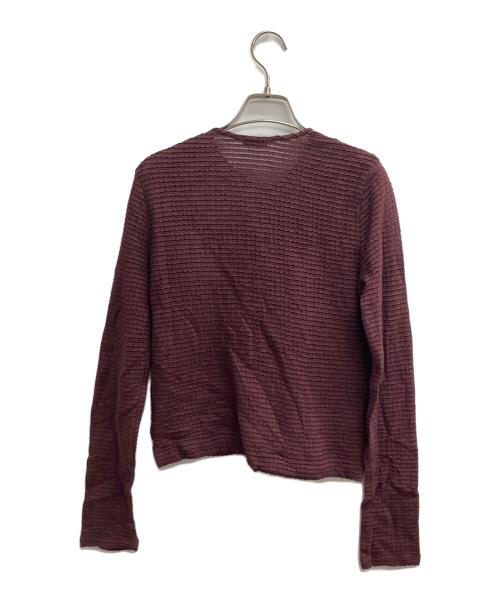 STEVEN ALAN（スティーブンアラン）STEVEN ALAN (スティーブンアラン) ウェイビー ジャージー ショートスリーブ カーディガン バーガンディー サイズ:記載なし（実寸サイズを参照ください）の古着・服飾アイテム