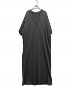 CITYSHOPシティショップ）の古着「KEY NECK COTTON DRESS」｜グレー