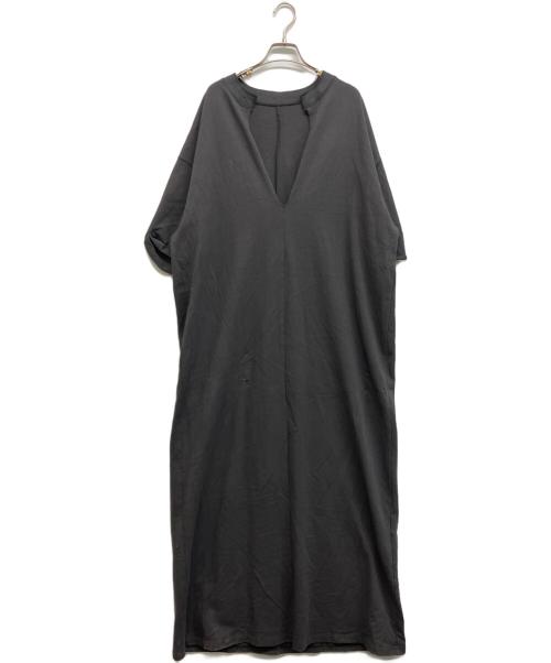 CITYSHOP（シティショップ）CITYSHOP (シティショップ) KEY NECK COTTON DRESS グレー サイズ:38の古着・服飾アイテム