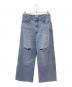 YANUK（ヤヌーク）の古着「クラッシュワイドデニム」｜インディゴ