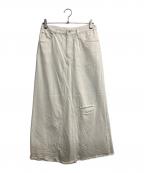 Spick and Spanスピック＆スパン）の古着「5 1/2 FLARE LINE SKIRT」｜ホワイト