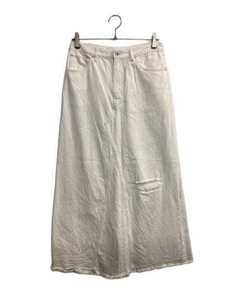 Spick and Span（スピック＆スパン）Spick and Span (スピック＆スパン) 5 1/2 FLARE LINE SKIRT ホワイト サイズ:28の古着・服飾アイテム