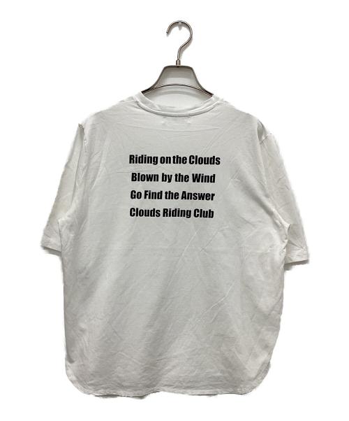 SACRA（サクラ）SACRA (サクラ) RIDING ON THE CLOUDS バックロゴ Tシャツ ホワイト サイズ:38の古着・服飾アイテム