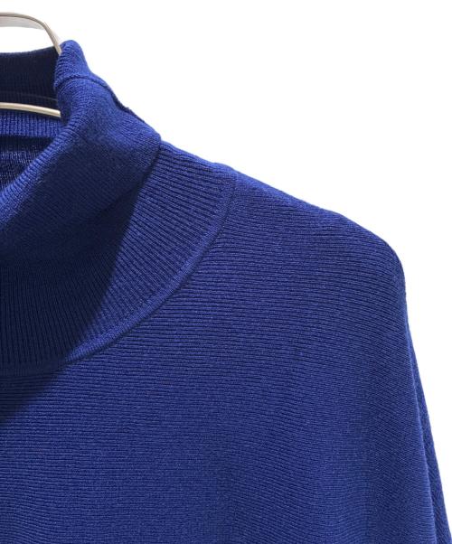 Curensology（カレンソロジー）Curensology (カレンソロジー) ウールハイネック ギャザーワンピース ブルー サイズ:FREEの古着・服飾アイテム