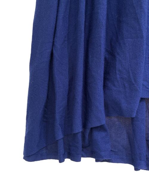 Curensology（カレンソロジー）Curensology (カレンソロジー) ウールハイネック ギャザーワンピース ブルー サイズ:FREEの古着・服飾アイテム