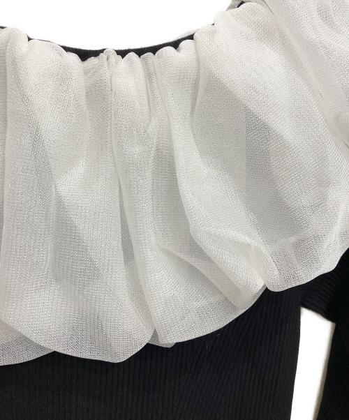 CELFORD（セルフォード）CELFORD (セルフォード) ケープデザインニットワンピース ブラック サイズ:38の古着・服飾アイテム