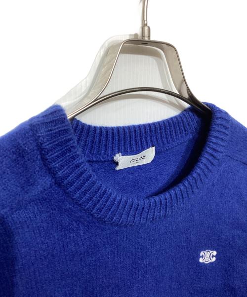 CELINE（セリーヌ）CELINE (セリーヌ) トリオンフ クルーネックセーター　2AC85048T ブルー サイズ:Sの古着・服飾アイテム