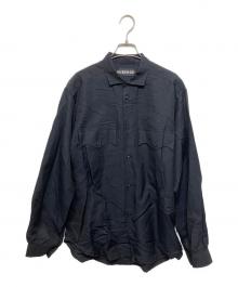 AUBERGE（オーベルジュ）の古着「BRASSAI リネンコットン ダブルポケット シャツ」｜ネイビー